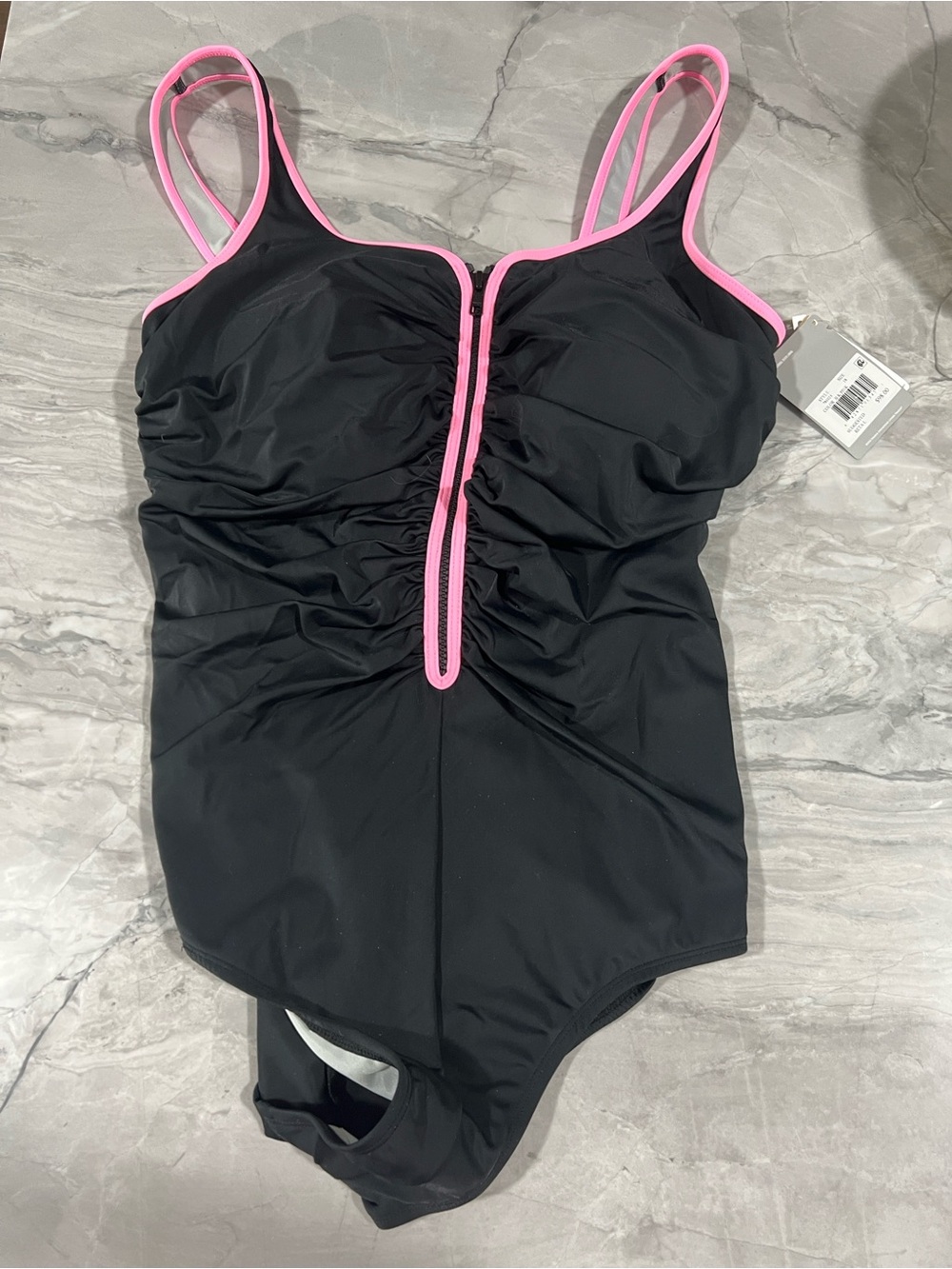 Reebok Black Swimsuit with Pink Trim, NWT